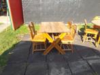 tafels en stoelen, Comme neuf, 100 à 150 cm, Chêne, Ovale