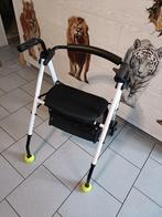 Tribune deambulateur pliable avec 2 pieds 2 roues et siège, Ophalen, Opvouwbaar