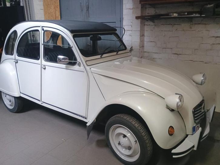 2CV, Auto's, Citroën, Particulier, 2CV, Benzine, 4 deurs, Handgeschakeld, Wit, Zwart, Kunstmatig leder, Voorwielaandrijving, Ophalen