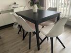 Table à manger/table/table à manger noire, Maison & Meubles, Tables | Tables à manger, Comme neuf, 100 à 150 cm, Rectangulaire