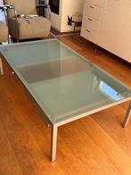 Mooie design salontafel ( Desalto, type Helsinki ), 100 à 150 cm, Modern (Glas, RVS), Rectangulaire, 50 à 100 cm