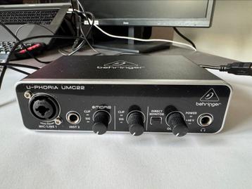 Behringer U-phoria UMC22, Computers en Software, Geluidskaarten, Ophalen of Verzenden, Zo goed als nieuw