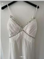 robe soirée longue blanche, Ophalen of Verzenden, Zo goed als nieuw, Wit, Onder de knie