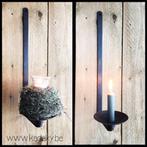 Wandkandelaar - Smeedijzer - Landelijk, Huis en Inrichting, Woonaccessoires | Kandelaars en Kaarsen, 25 tot 50 cm, Zwart, Nieuw