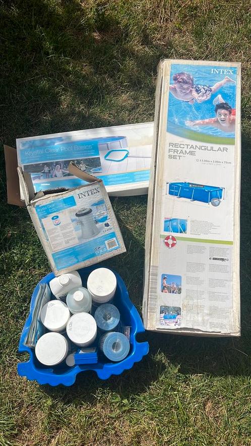 Intex rechthoekig zwembad + accessoires, Tuin en Terras, Zwembaden, Rechthoekig, Ophalen