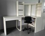 Ikea MICKE hoekbureau wit 100Bx140Hx100D + tafel + stoel, Huis en Inrichting, Ophalen, Gebruikt, Bureau