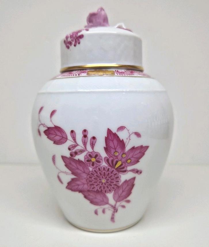 Herend dekselvaas Apponyi raspberry decor Hongarije 20e eeuw, Antiek en Kunst, Antiek | Porselein, Ophalen of Verzenden