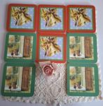 8 Onderzetters KERST, klokken, eekhoorntjes, kerstkrans, Diversen, Kerst, Gebruikt, -, -, Ophalen of Verzenden