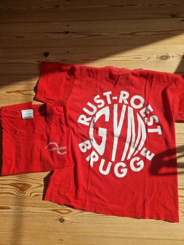 Turnkledij t-shirt rust roest Brugge maat 5/6 2 stuks  beschikbaar voor biedingen
