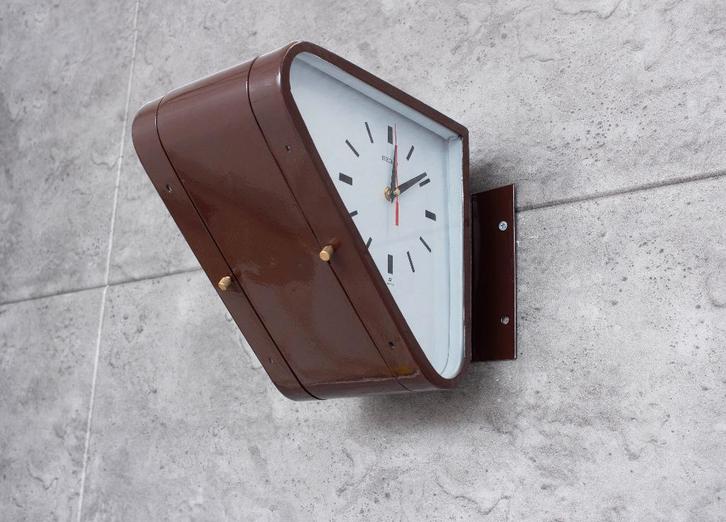Japanse dubbelzijdige wandklok Seikosha CO. LTD Seiko, Huis en Inrichting, Woonaccessoires | Klokken, Gebruikt, Wandklok, Analoog