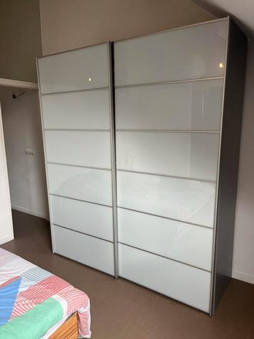 Kleerkast glazen schuifdeuren, Ophalen, Gebruikt, 200 cm of meer, 150 tot 200 cm