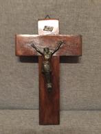 Antiek kruis 302 hout koper, Antiek en Kunst, Ophalen of Verzenden