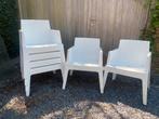 Witte tuinstoelen, Tuin en Terras, Tuinstoelen, Ophalen, Plastic, Stapelbaar