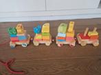Houten trein met blokjes  djeco, Ophalen of Verzenden, Zo goed als nieuw
