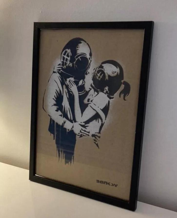 BANKSY: werk met de hand genummerd. Ingelijst verkocht, Antiek en Kunst, Kunst | Designobjecten, Ophalen of Verzenden