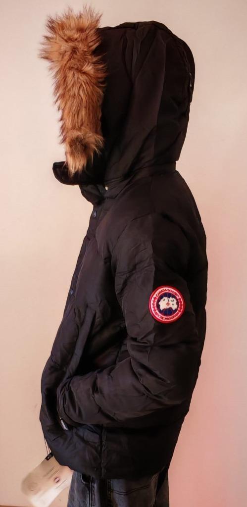 Canada Goose jas maat XL – donsveren & bruin bont, Kleding | Heren, Jassen | Winter, Nieuw, Maat 56/58 (XL), Zwart, Ophalen of Verzenden