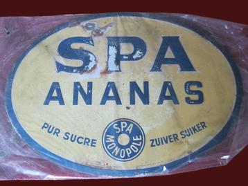 Wand- reclamepaneel van 1951 Spa ANANAS reclamebord. beschikbaar voor biedingen