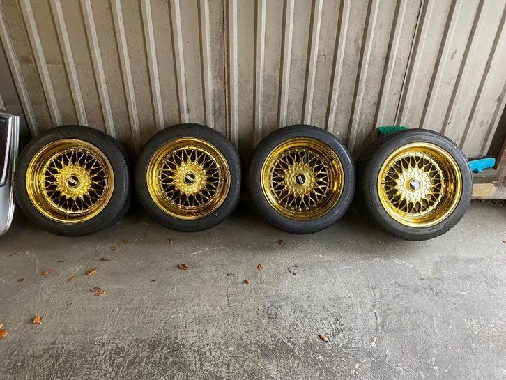 17'' Breedset met Nieuwe banden Steek 4x100of 4x115 BBS look, Auto-onderdelen, Banden en Velgen, Band(en), Zomerbanden, 17 inch