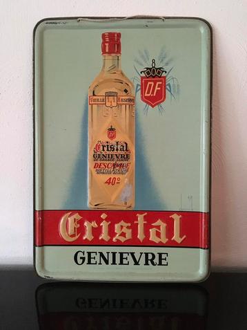 Blikken reclamebord CRISTAL Genievre - 1948