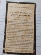 Joseph Van Damme 1849-1930, Collections, Carte de condoléances, Envoi