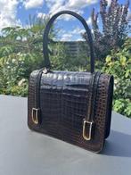croco vintage Delvaux handtas, Ophalen of Verzenden, Gebruikt, Bruin, Schoudertasje