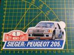 Sticker 1985 Peugeot 205 T16 Sieger Rally Monte Carlo (Duits, Verzamelen, Ophalen of Verzenden