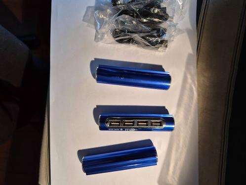 Lot de 3 Hub USB Bleu 4 ports 2.0, Computers en Software, Pc- en Netwerkkabels, Nieuw, Ophalen
