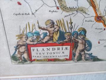 Opgehoogde landkaart - FLANDRIÆ TEVTONICÆ beschikbaar voor biedingen