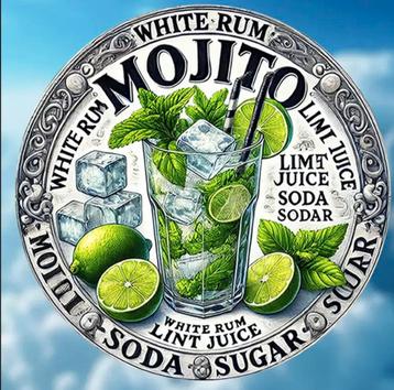 Metalen reclamebord Mojito beschikbaar voor biedingen