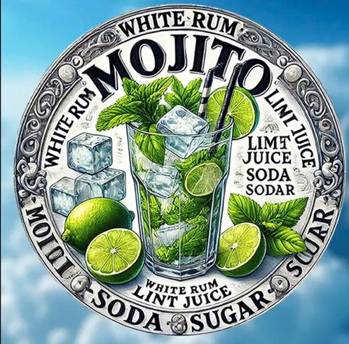 Metalen reclamebord Mojito, Verzamelen, Merken en Reclamevoorwerpen, Nieuw, Reclamebord, Ophalen of Verzenden