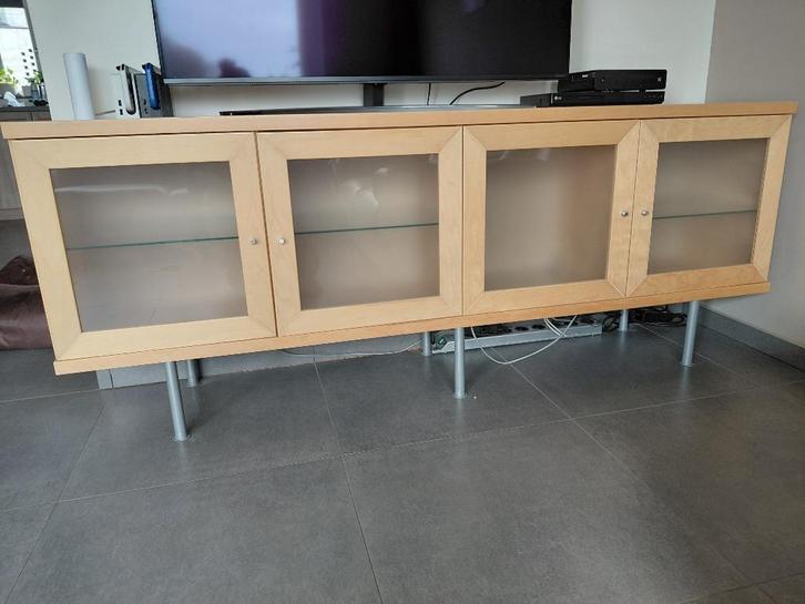 Ikea Bonde dressoir kast,berkenfineer, Huis en Inrichting, Kasten | Dressoirs, Gebruikt, 150 tot 200 cm, 25 tot 50 cm, Met deur(en)