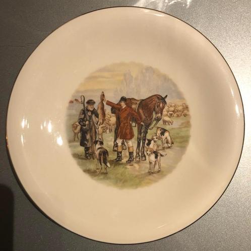 bordje paardentafereel - porselein, Antiek en Kunst, Antiek | Porselein, Ophalen of Verzenden