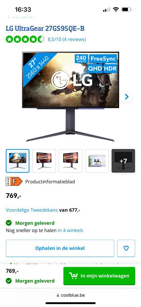 LG Gaming Monitor, Computers en Software, Monitoren, HDMI, Gaming, Ophalen