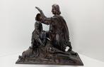 Jeanne d'Arc uniek oud brons beeld 1850 topkwaliteit, Antiek en Kunst, Ophalen of Verzenden, Brons