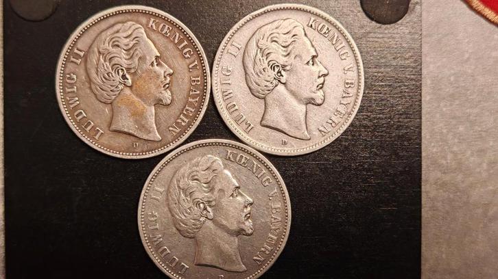 Germany,5(Funf)Mark 1874-1875-1876.., Postzegels en Munten, Munten | Europa | Niet-Euromunten, Setje, Duitsland, Zilver, Ophalen of Verzenden