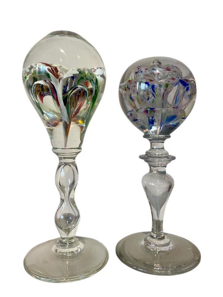 Paire de sulfures sur pieds, fin du XIXème siècle., Antiquités & Art, Antiquités | Verre & Cristal, Enlèvement ou Envoi