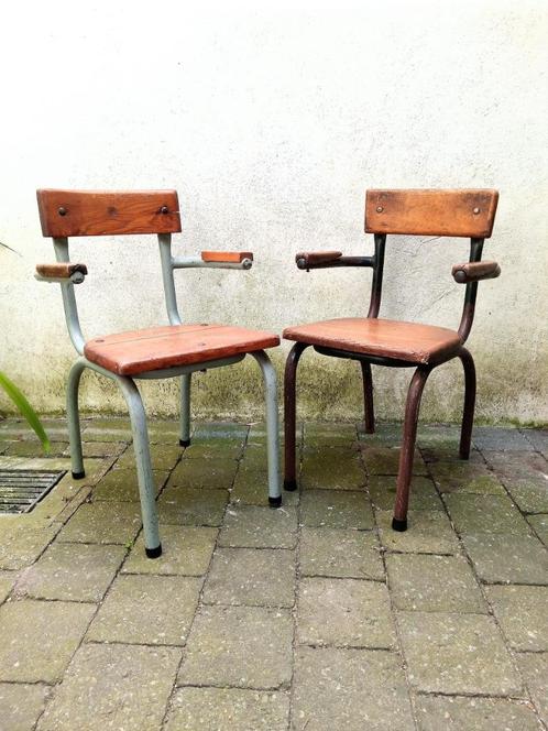 kinderstoeltjes - tubax vintage schoolstoeltjes - 2 sets, Kinderen en Baby's, Kinderstoelen, Gebruikt, Overige typen, Ophalen