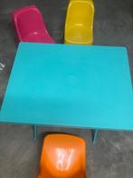 Kinder picknicktafel en 3 stoelen, Ophalen, Overige materialen, Gebruikt, Rechthoekig