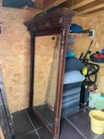 Grote houten antieken  spiegel, Ophalen, Rechthoekig, 100 tot 150 cm, 150 tot 200 cm