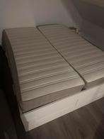 2 persoonsbed frame en matrassen, Ophalen, Wit, Tweepersoons, Zo goed als nieuw