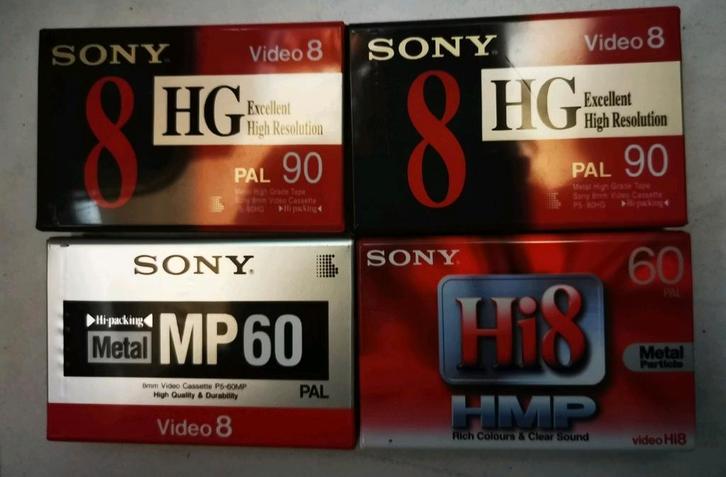 Sony video bandjes 8mm 60 en 90 min. Zie beschrijving, foto', Audio, Tv en Foto, Videocamera's Analoog, (Video)band, 8mm, Ophalen of Verzenden