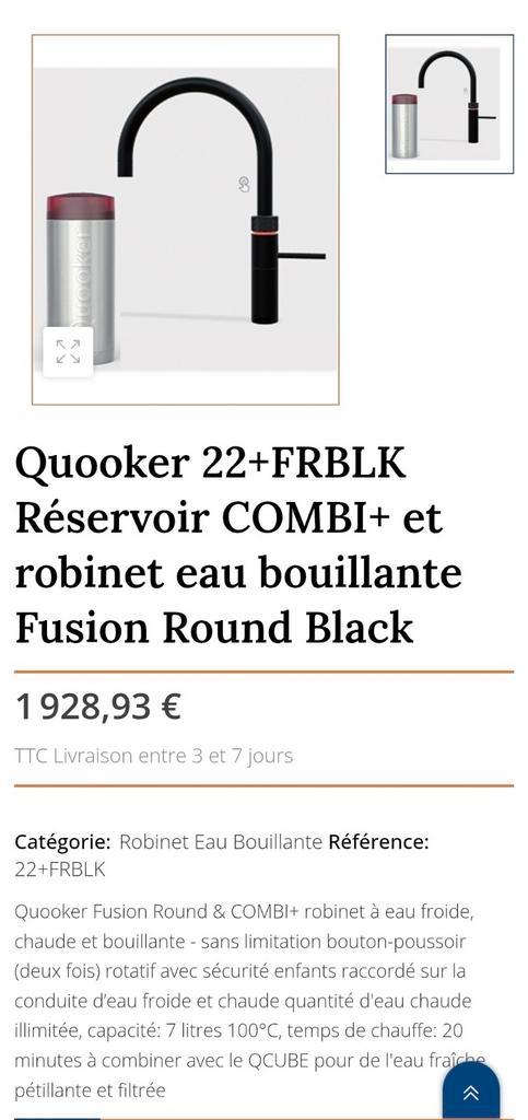 Robinet QUOOKER NEUF, Bricolage & Construction, Sanitaire, Robinet, Enlèvement