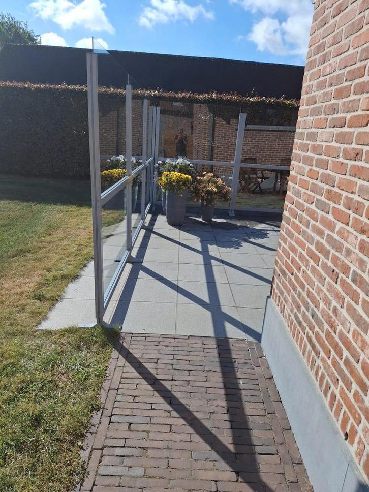 Glazen wand, windscherm, Doe-het-zelf en Bouw, Platen en Panelen, Zo goed als nieuw, Ophalen