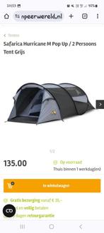 Tent safarica hurricane 2 persoons pop up tent maat m, Caravanes & Camping, Tentes, Comme neuf, Jusqu'à 2