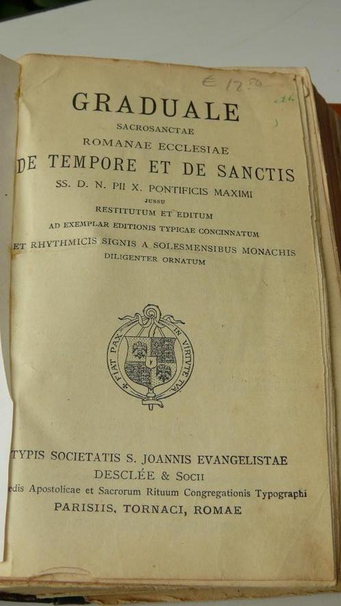 Graduale 1924, Collections, Religion, Utilisé, Christianisme | Catholique, Enlèvement ou Envoi