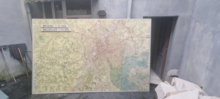 Vintage kaart van BRUXELLES 2M op 3M 1:10000, Antiek en Kunst, Antiek | Tapijten, Tafelkleden en Textiel, Ophalen of Verzenden