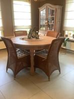 Massief eiken eetkamer, Huis en Inrichting, Complete eetkamers, Ophalen, Gebruikt, Romantisch landelijk, 4 tot 6 stoelen
