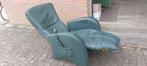 Fauteuil inclinable électrique/fauteuil en cuir vert foncé, Comme neuf, Cuir, Moins de 75 cm, Enlèvement ou Envoi