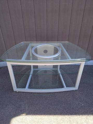 Meuble TV métal et verre beschikbaar voor biedingen