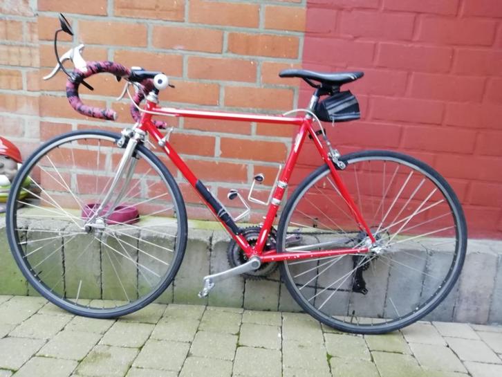 Koersfiets, racefiets, gelugd stalen frame. Retro stijl., Fietsen en Brommers, Fietsen | Racefietsen, Gebruikt, Heren, Overige merken